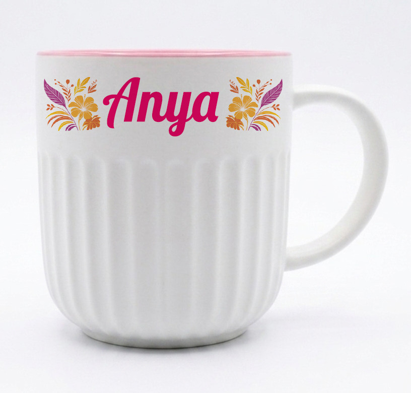 Hullámos aljú pink - Bögre