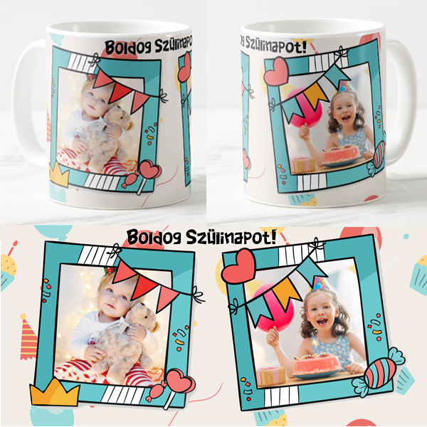 Egyedi fényképes Bögre - Születésnap - HappyFrames