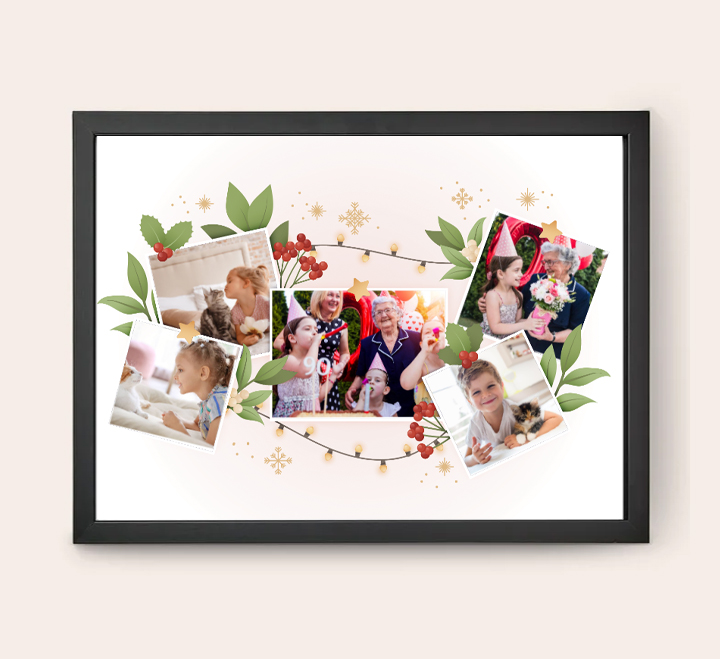 Egyedi kollázs készítés - 30x40  - Karácsony zöld