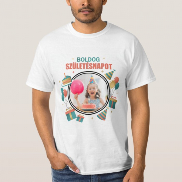 Egyedi fényképes póló - Boldog születésnap