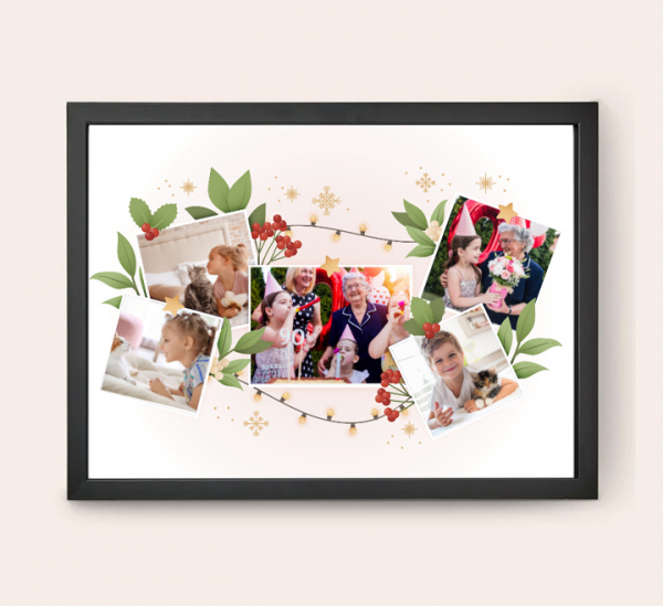 Egyedi kollázs készítés - 30x40  - Karácsony zöld