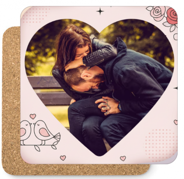 Fényképes Poháralátét - Szerelem - Galambok