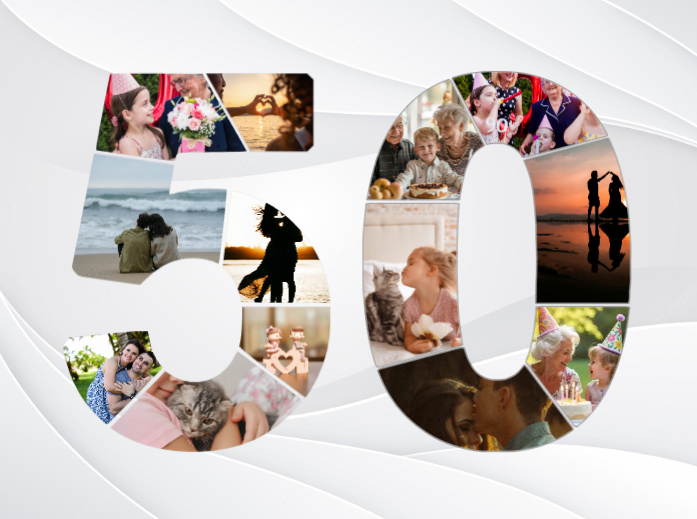 50-es szám kollázs