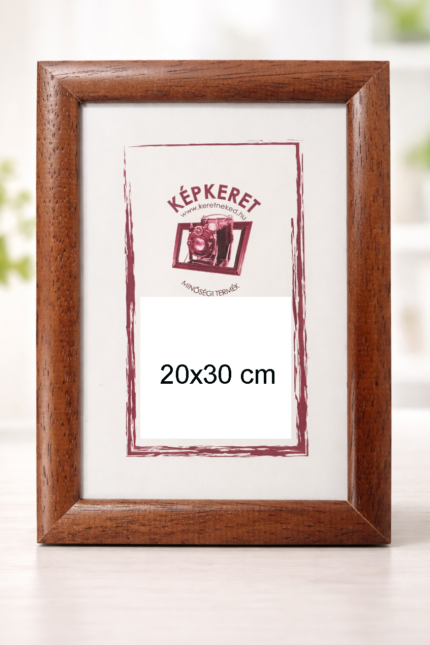 21x30-as fa képkeret üvegezett barna
