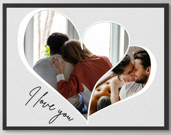 Egyedi kollázs készítés - 30x40  - Valentin - Szivek