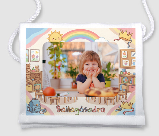 Egyedi fényképes ballagási tarisznya - B04