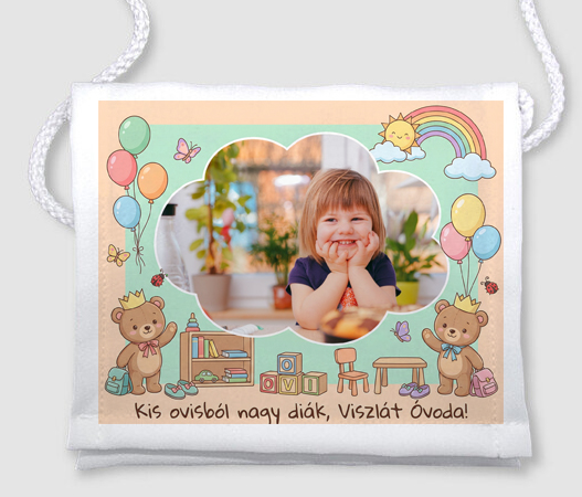 Egyedi fényképes ballagási tarisznya - B08