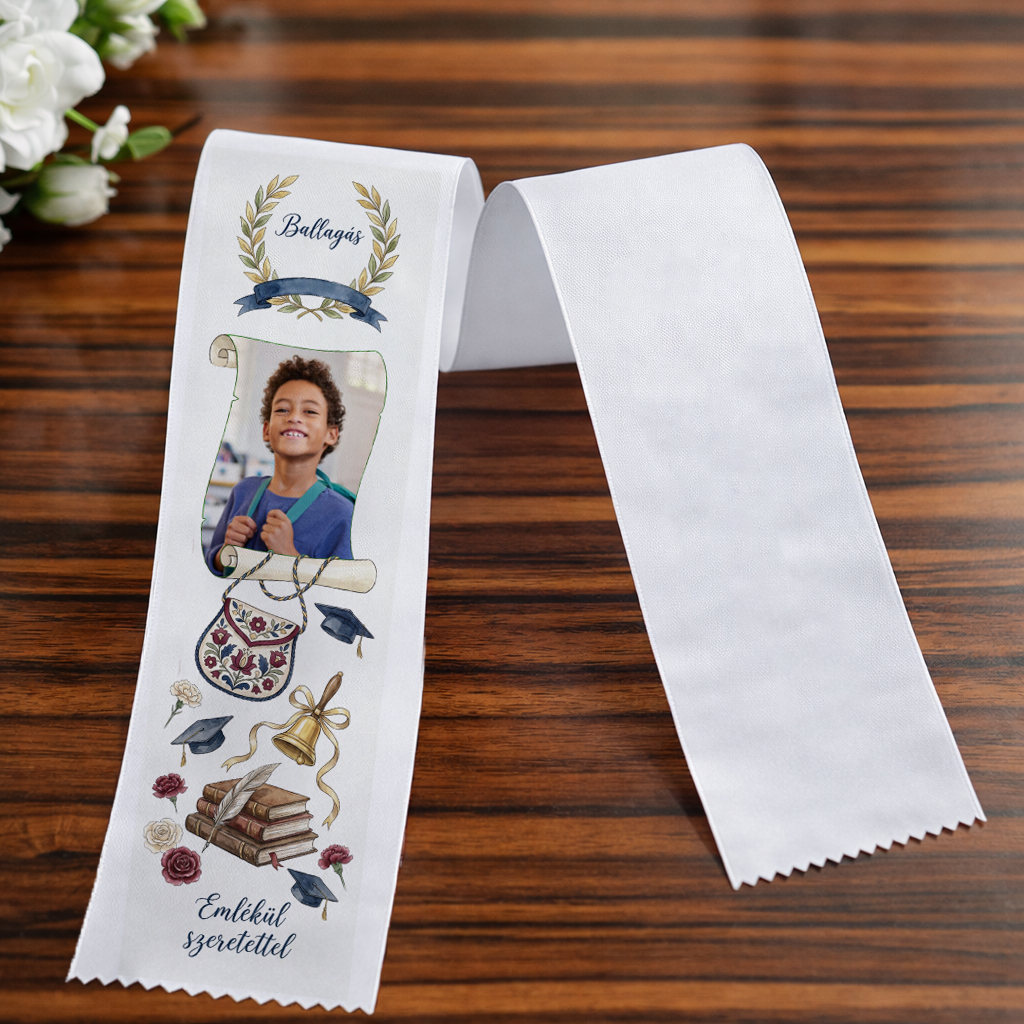 Egyedi fényképes  Ballagási szalag - B02