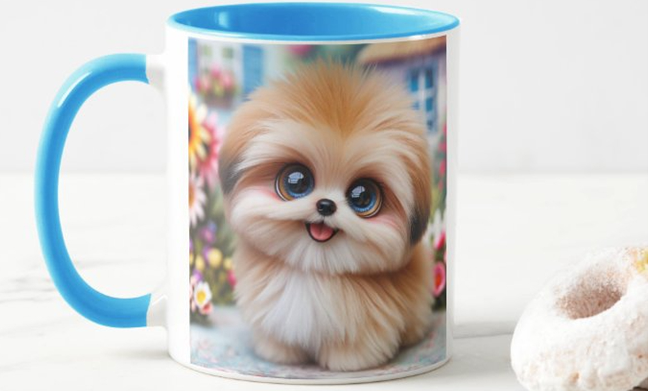 Fényképes Bögre - Színesbelsővel - Kék - 3dl