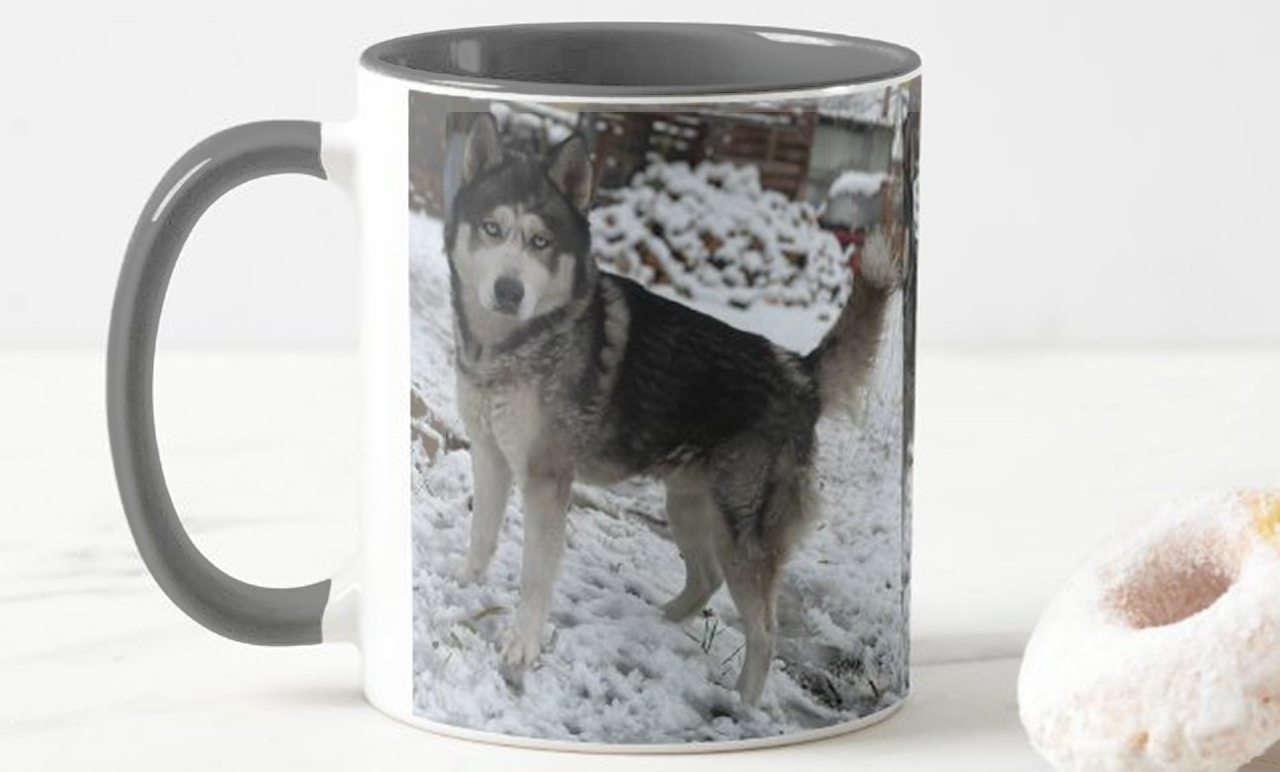 Fényképes Bögre - Színesbelsővel - Szürke - 3dl