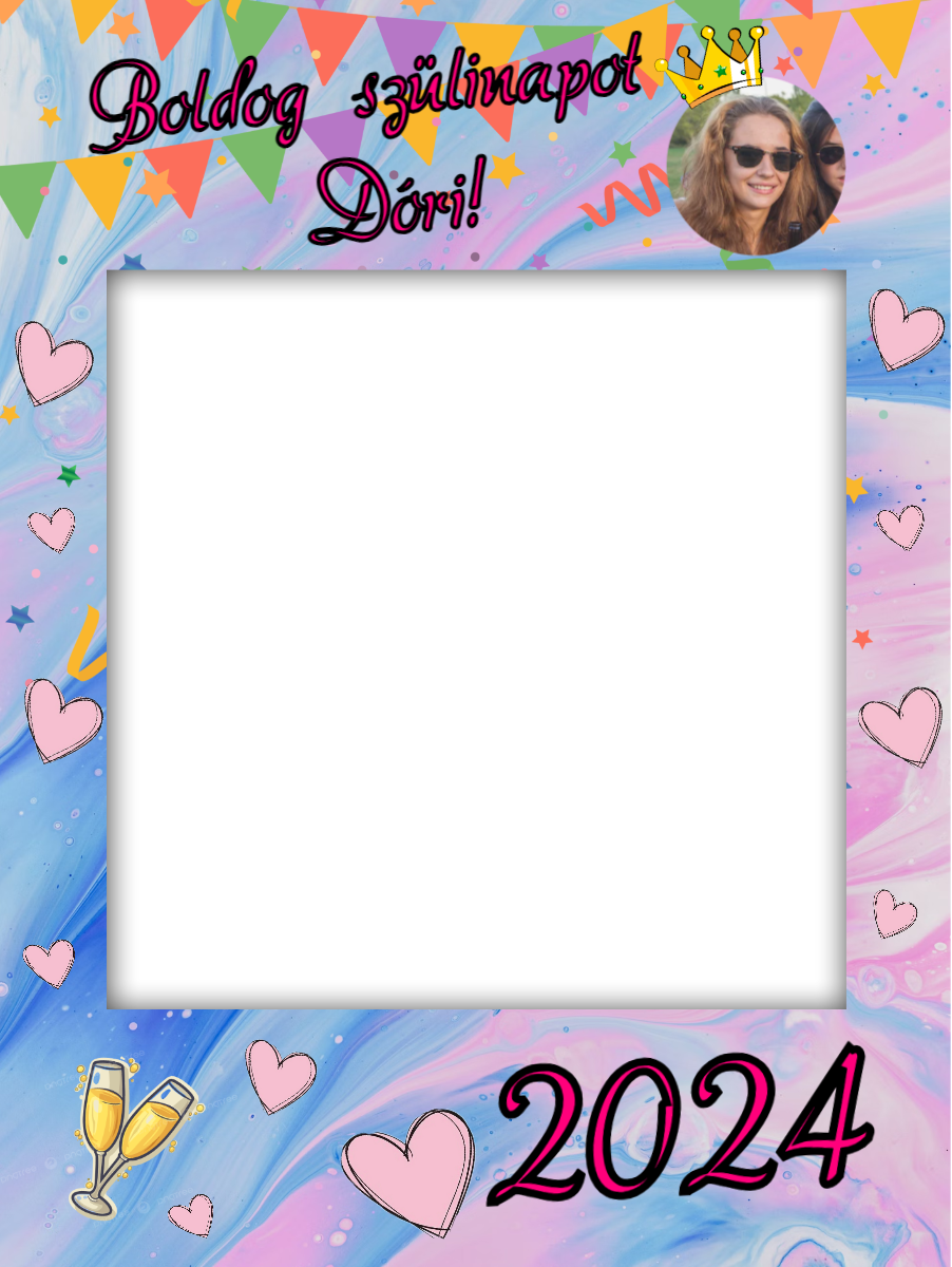 Egyedi Selfie keret - 100x133cm - Születésnap02