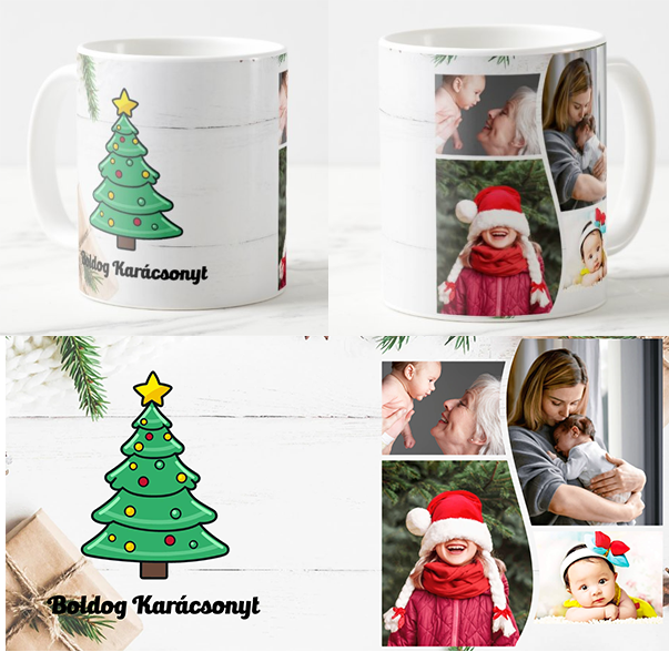 Egyedi fényképes Bögre - Karácsony - K04