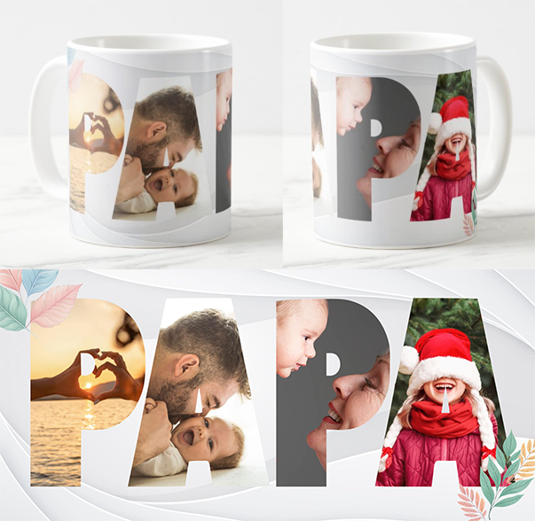 Egyedi fényképes Bögre - Család - PAPA