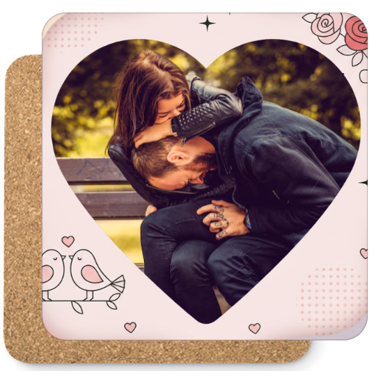 Fényképes Poháralátét - Szerelem - Galambok