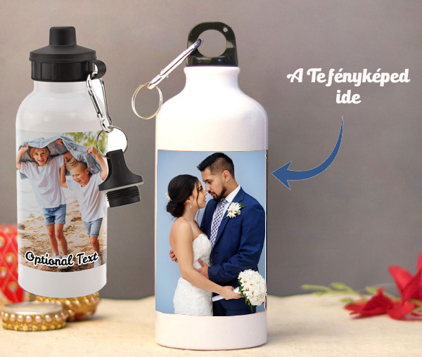 Fényképes kulacs fehér