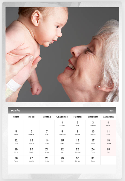 Fényképes naptár A4 méret 2026 - GreyRoad