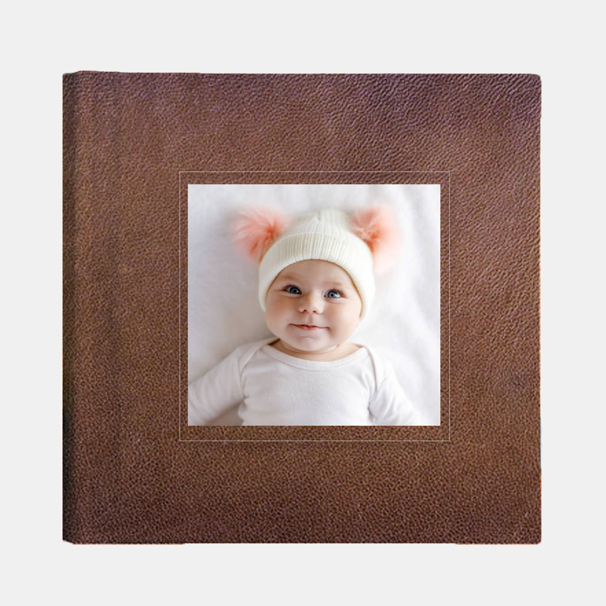 Egyedi fotókönyv 30x30cm - Bőr - barna
