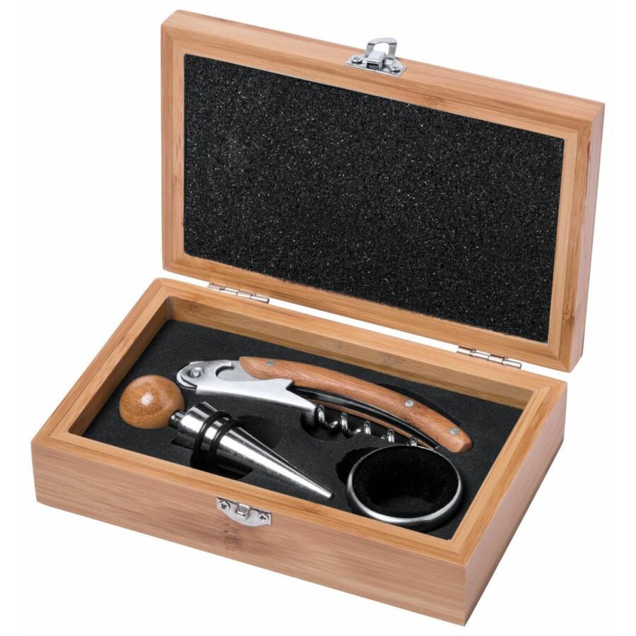 Gravírozott bambusz boros szett