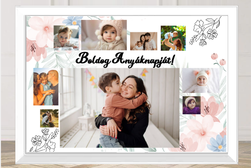 Montázs kerettel - 20x30 - (Fehér) - Anya02