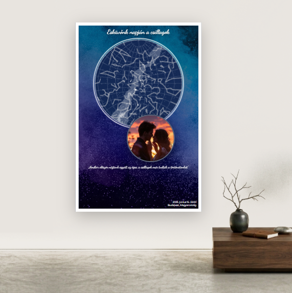 Csillagtérkép - Alkonyat (Szerelem) - Saját fotóval - 20x30CM - Fotóposzter