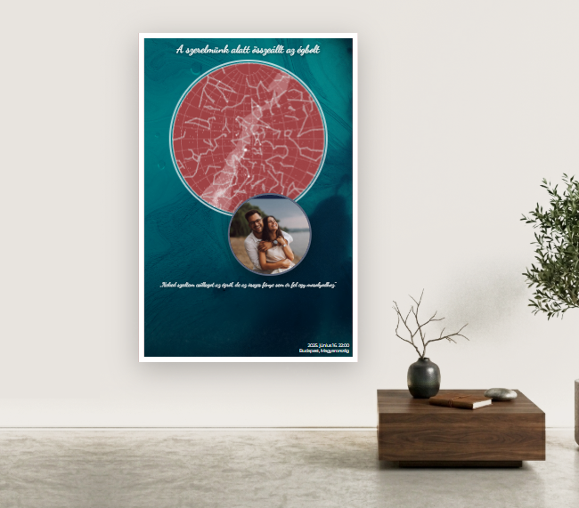 Csillagtérkép - Pirkadat (Születésnap) - Saját fotóval - 20x30CM - Fotóposzter (másolat)