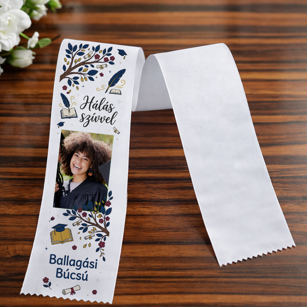 Egyedi fényképes  Ballagási szalag - B03