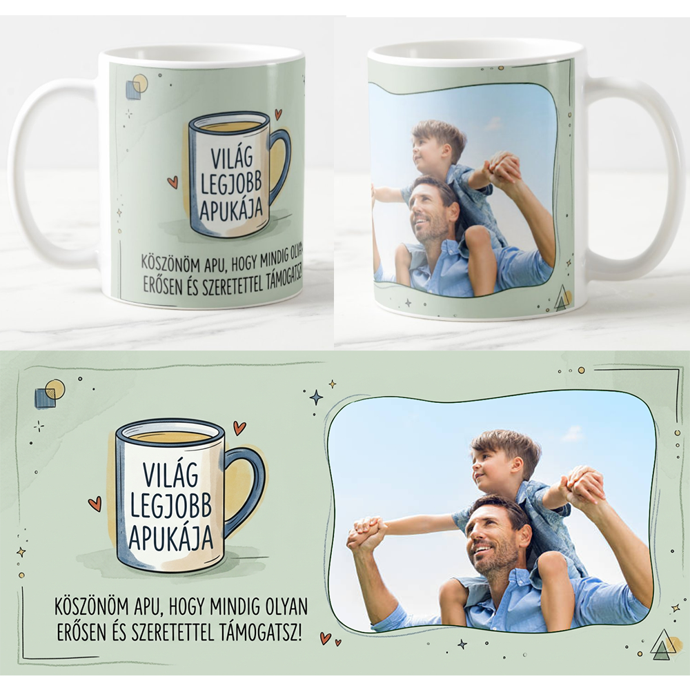 Egyedi fényképes Bögre - Apáknapja - Legjobb apa