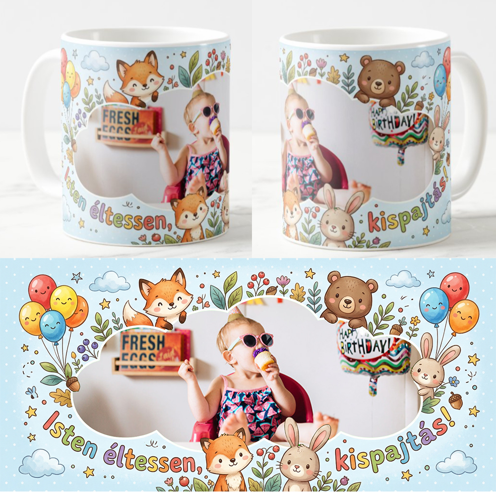 Egyedi fényképes Bögre - Szüeltésnap - SZ01