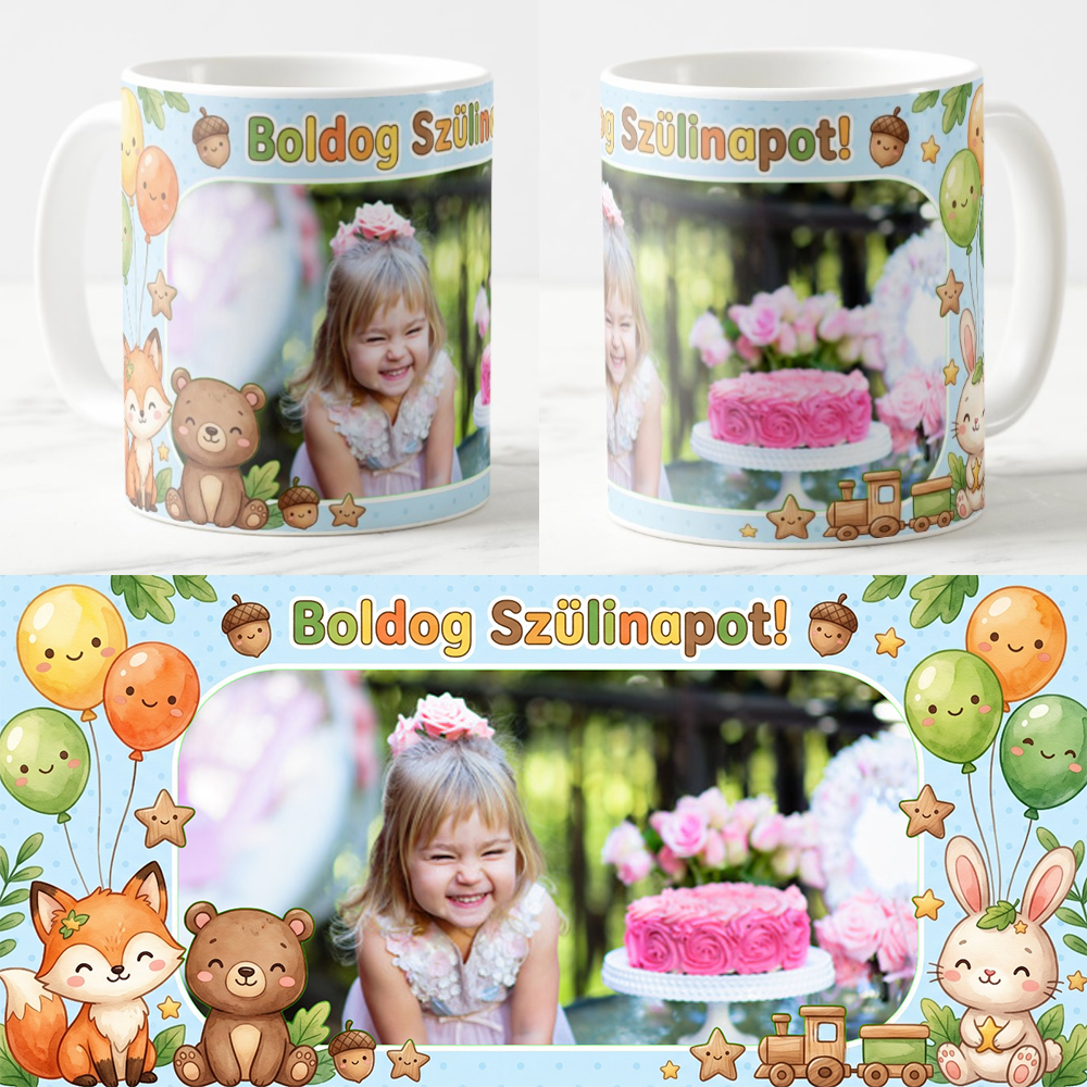 Egyedi fényképes Bögre - Szüeltésnap - SZ04