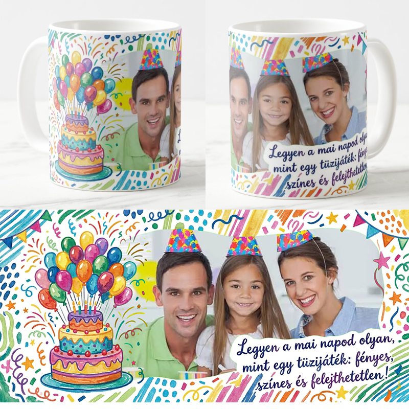 Egyedi fényképes Bögre - Születésnap - Legyen a mai napod olyan...