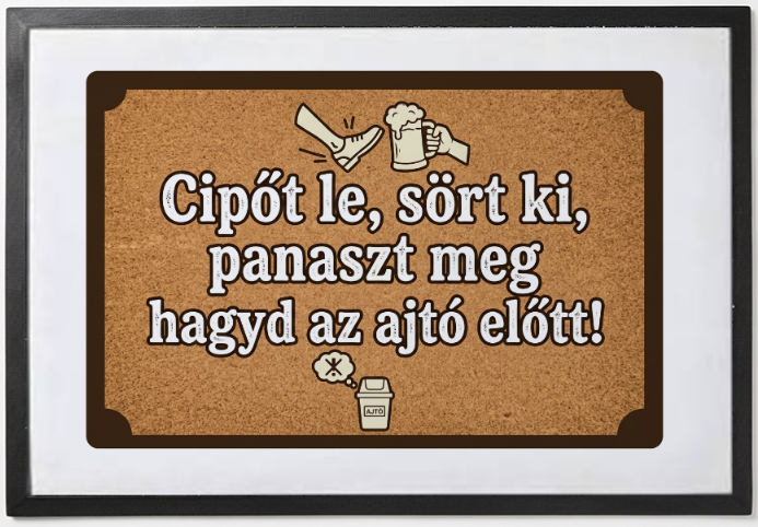 Egyedi fényképes Lábtörlő - Vicces -  Cipőt le, sört ki