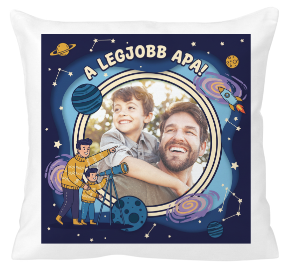 Egyedi fényképes párna - Apák napja - Csillagok