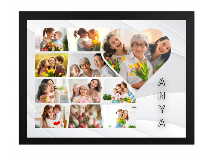 Egyedi kollázs készítés - Anyák napja - Szív kollázs anya