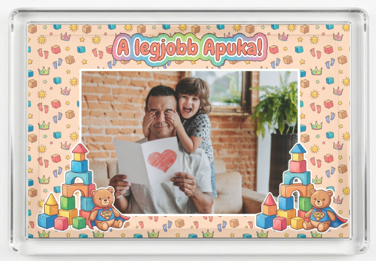 Fényképes hűtőmágnes - Apáknapja - Legjobb apa