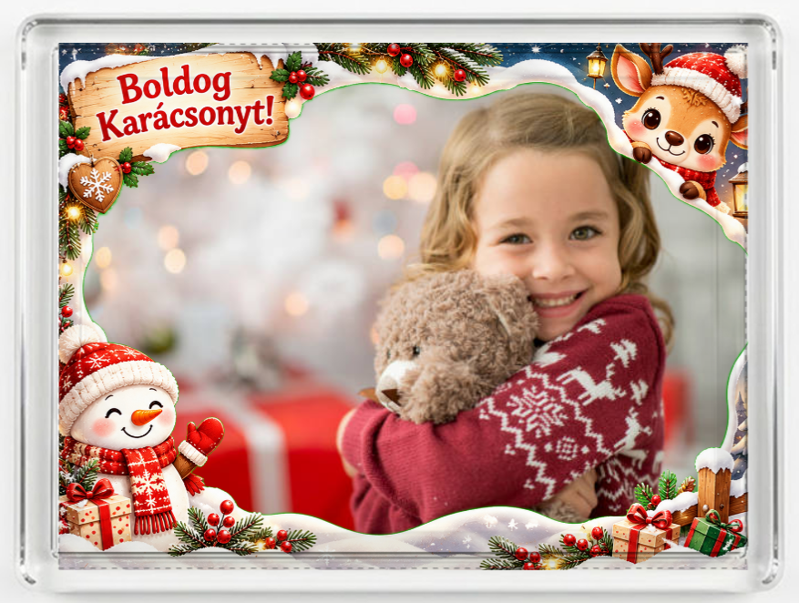 Fényképes hűtőmágnes - Karácsony - K01