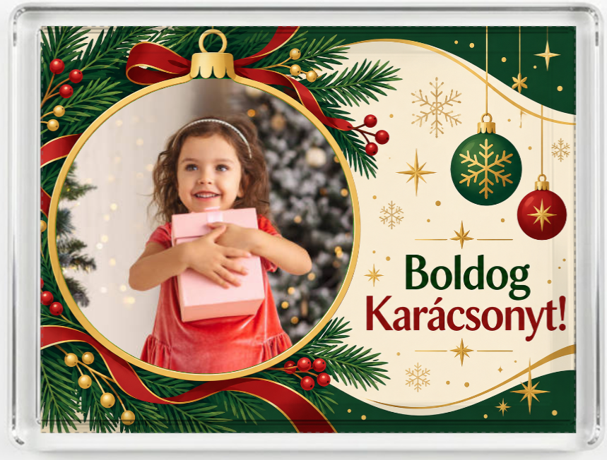 Fényképes hűtőmágnes - Karácsony - K03