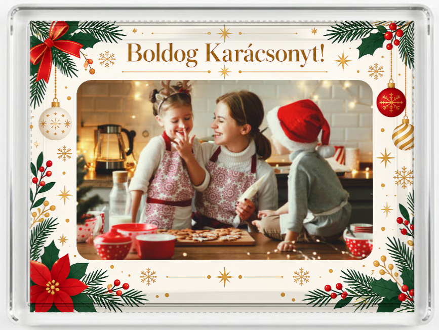 Fényképes hűtőmágnes - Karácsony - K04