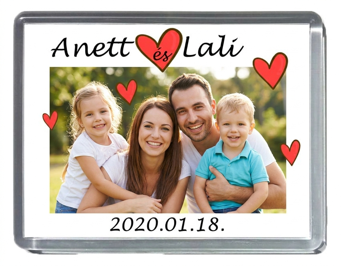 Fényképes műanyag hűtőmágnes tartó