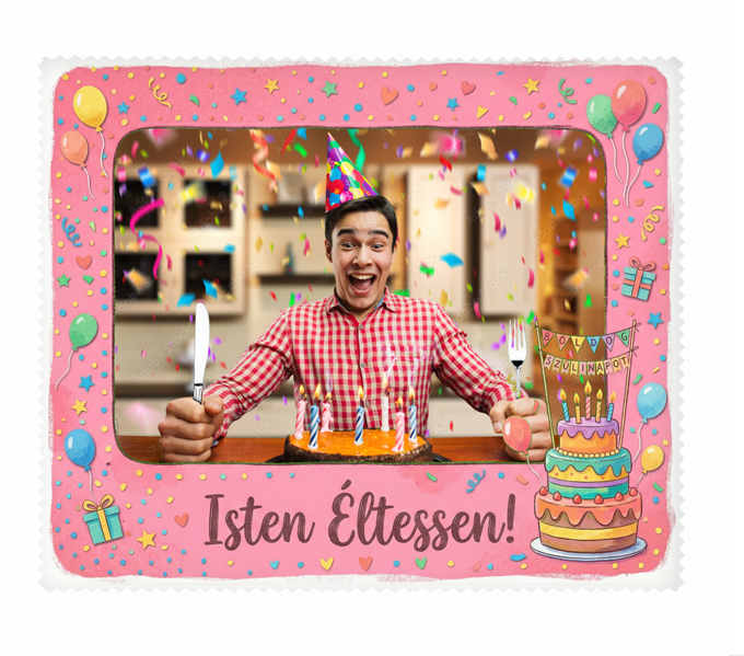 Fényképes szemüveg törlőkendő 15x18cm - Születésnap - Torta