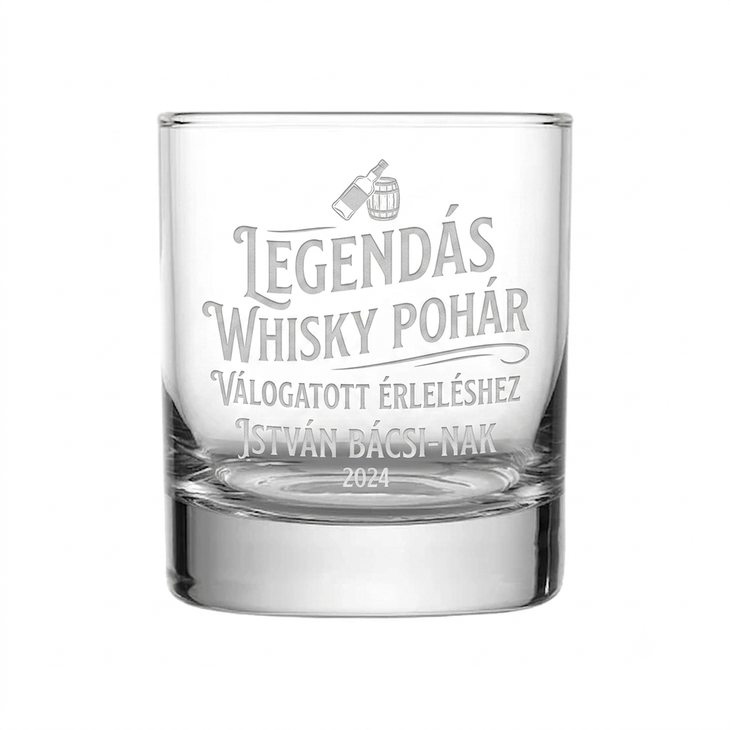 Gravírozható Whiskis pohár