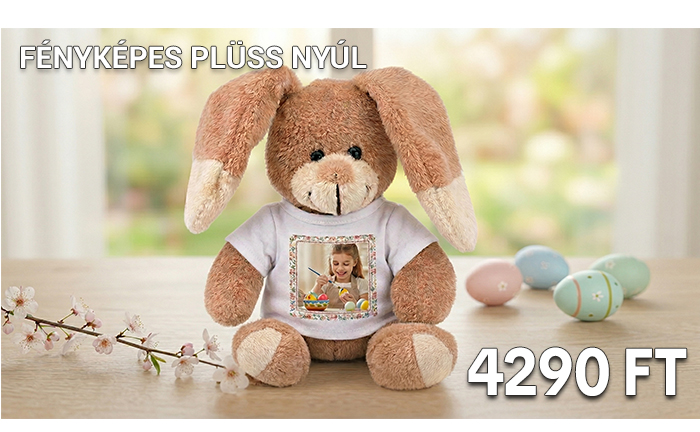 Fényképes plüss nyúl